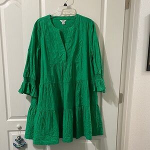 Crown & Ivy Embroidered Green Dress